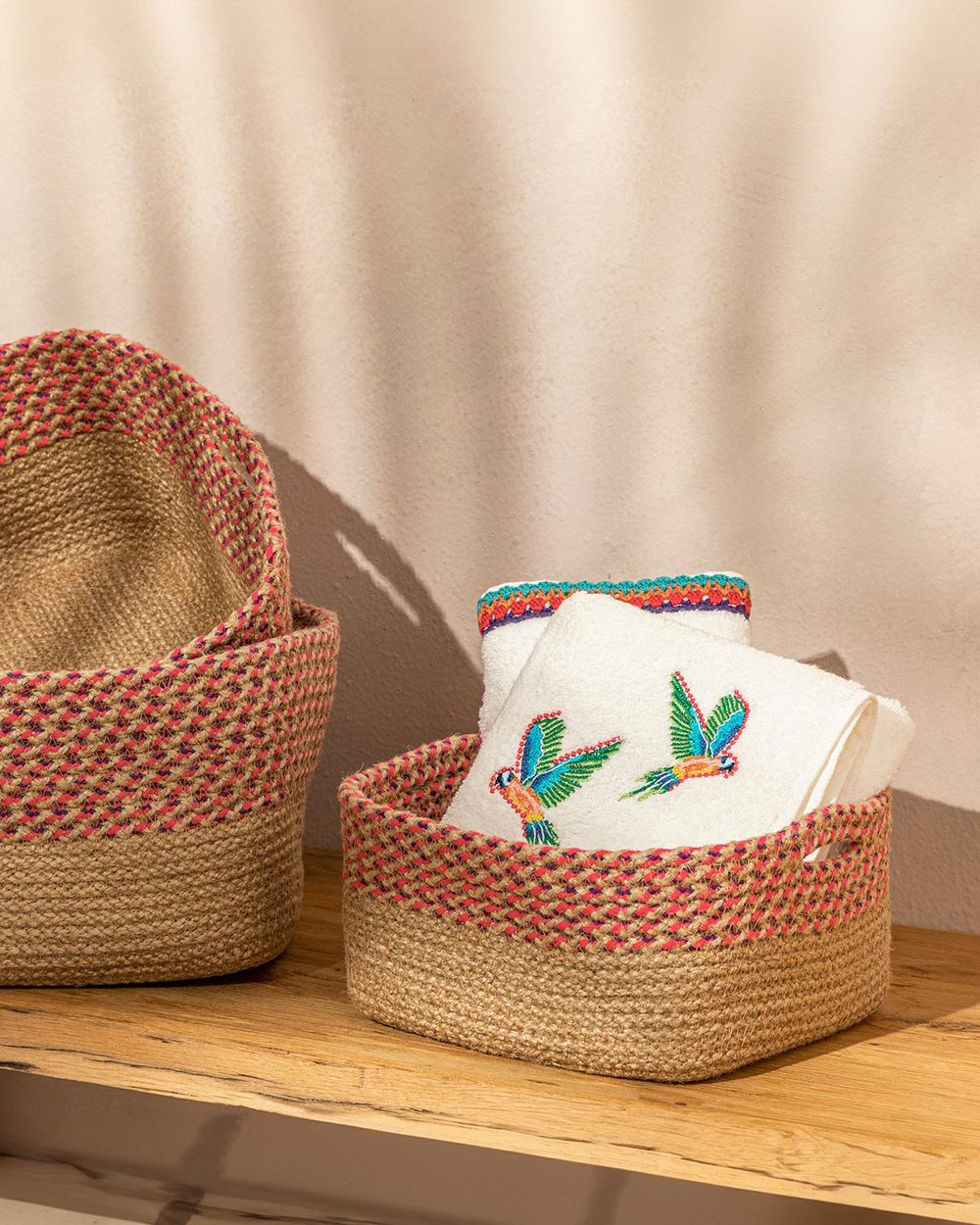 Andora Knitting Basket 20x10 cm Pink