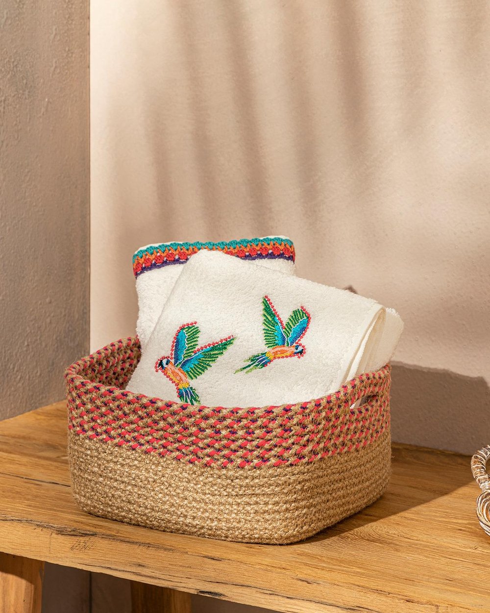 Andora Knitting Basket 20x10 cm Pink