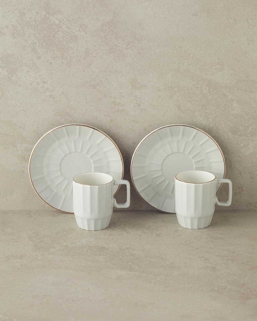 Сервиз за Кафе Мъж 4 New Bone China 80 ml Gray