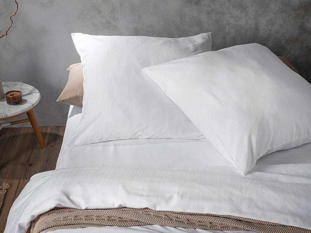 Aurora Silky Touch Super King Duvet Cover Set White