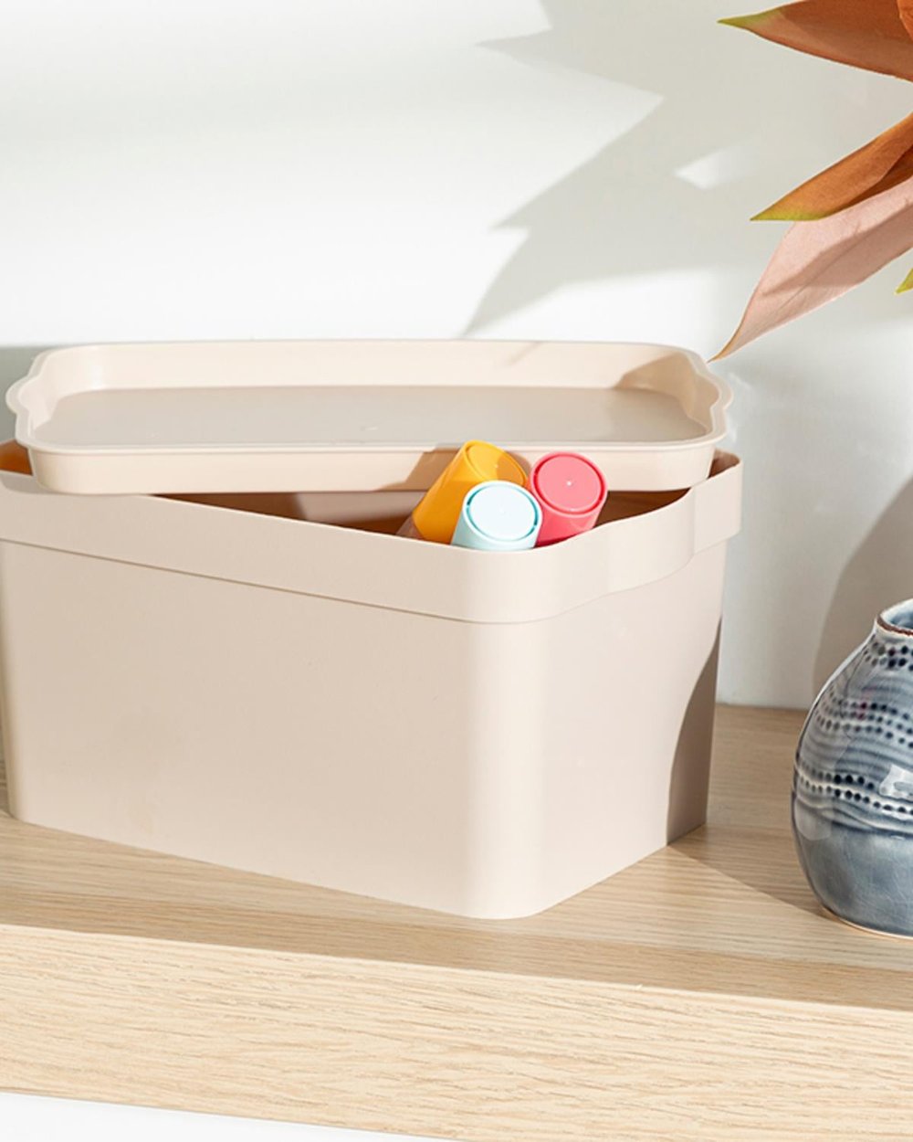 Basıc Кутия За Съхранение 21x11x11 см Бежов