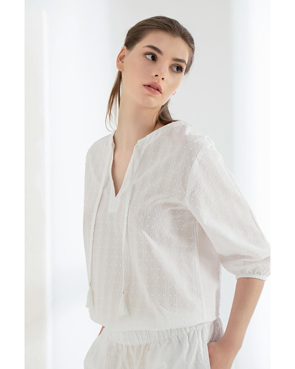 Bianca Cotton Women Pajama Set L White