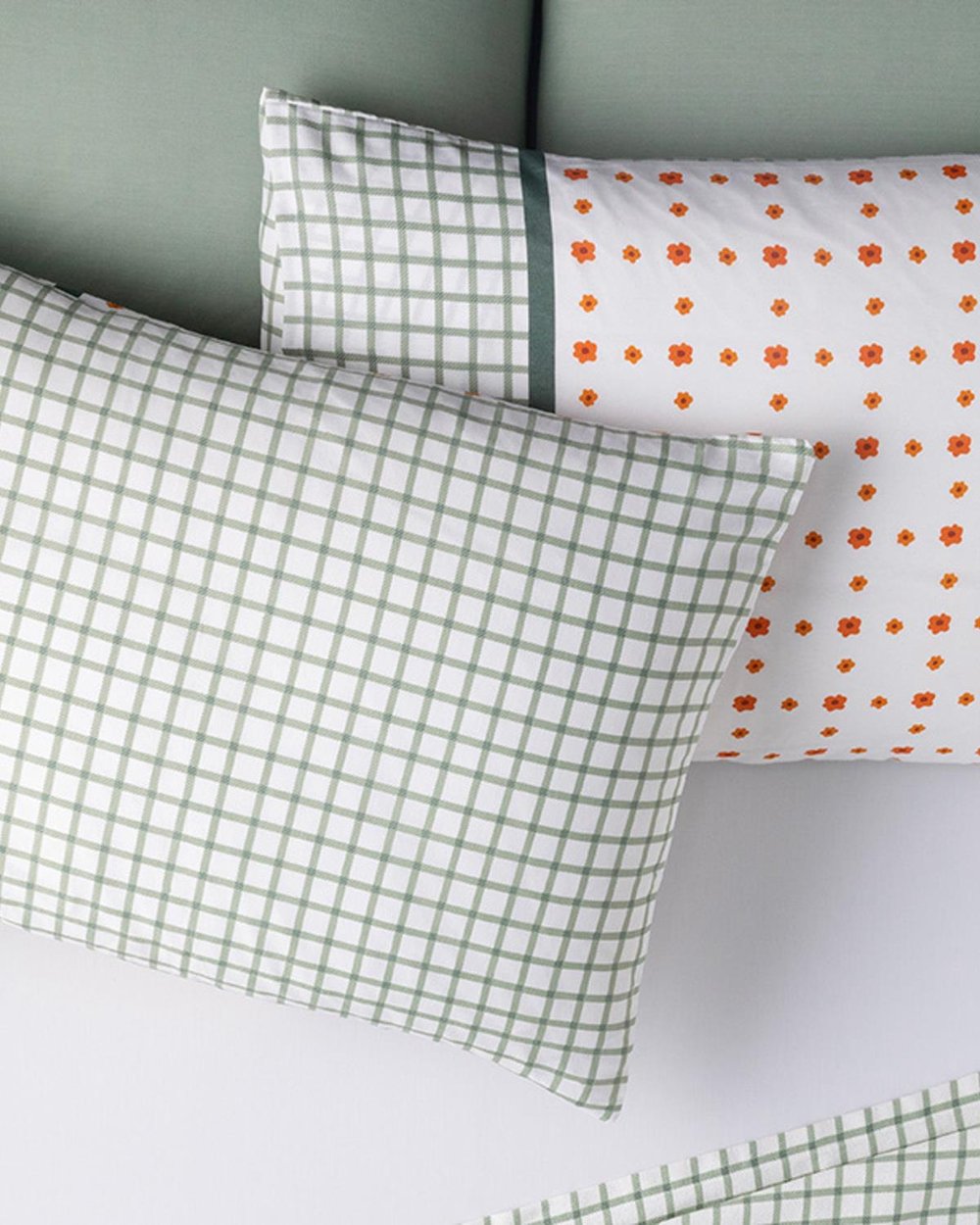 Bloom Check Кълъфка За Възглавница 2Бр., Лесно За Гладене, Оранжево,, 50 X 70 Cm