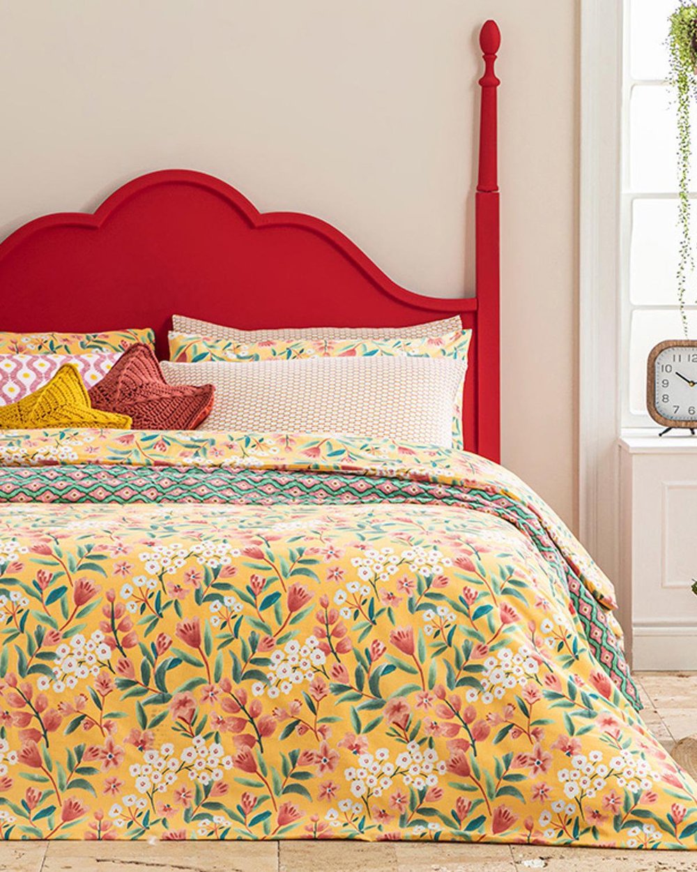 Bloomy Branch Easy Iron For One Person Duvet Cover 160x220 cm Yellow