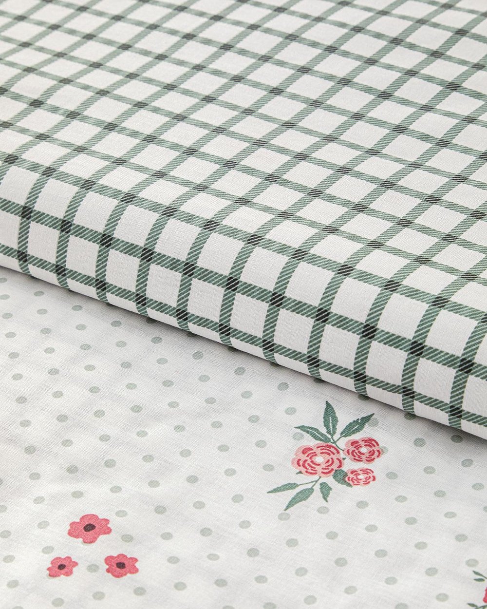 Bloomy Dots Спален Комплект Двоен Памучен 200x220 см Розов