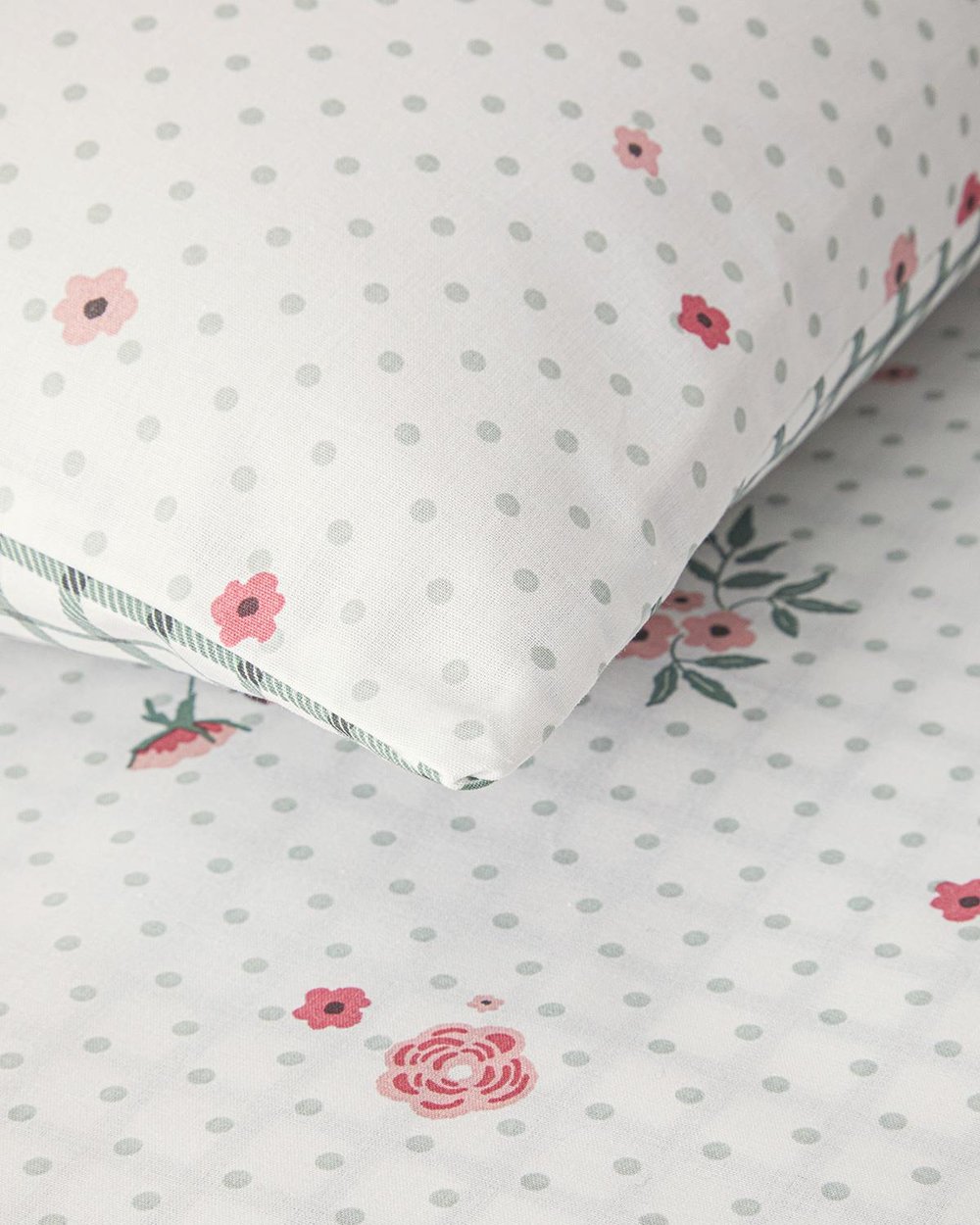 Bloomy Dots Спален Комплект Кралски размер Памучен 240x220 см Розов