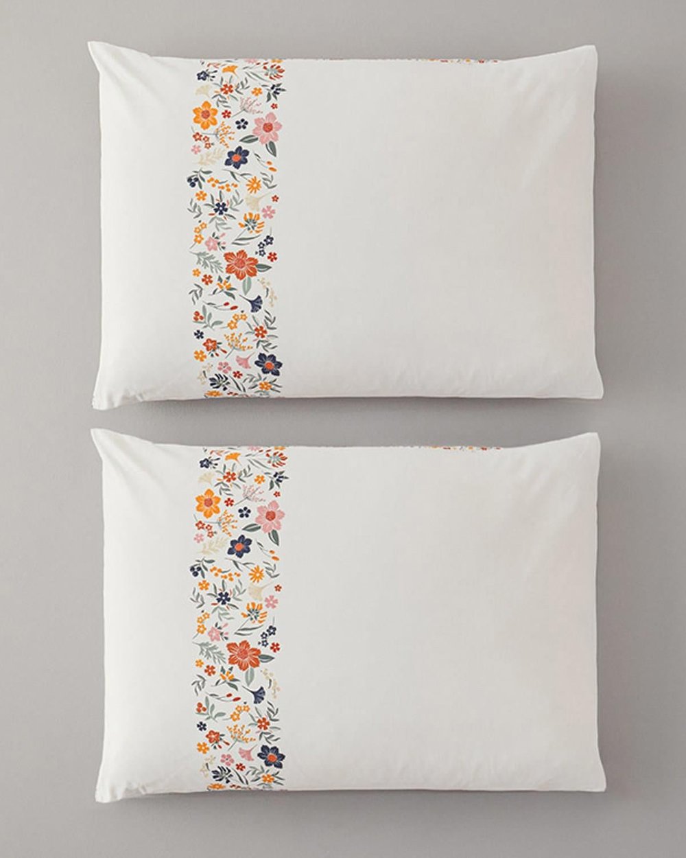 Bloomy Lines Cottony 2 Set Pillowcase 50x70 cm Yellow
