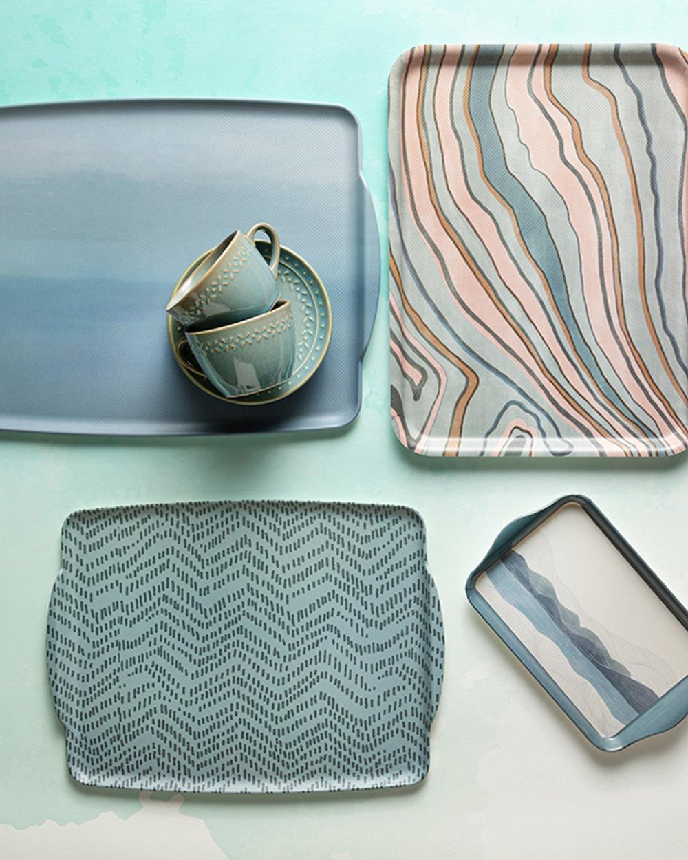 Blue Passion Melamine Tray 23,5x14,5 cm Blue