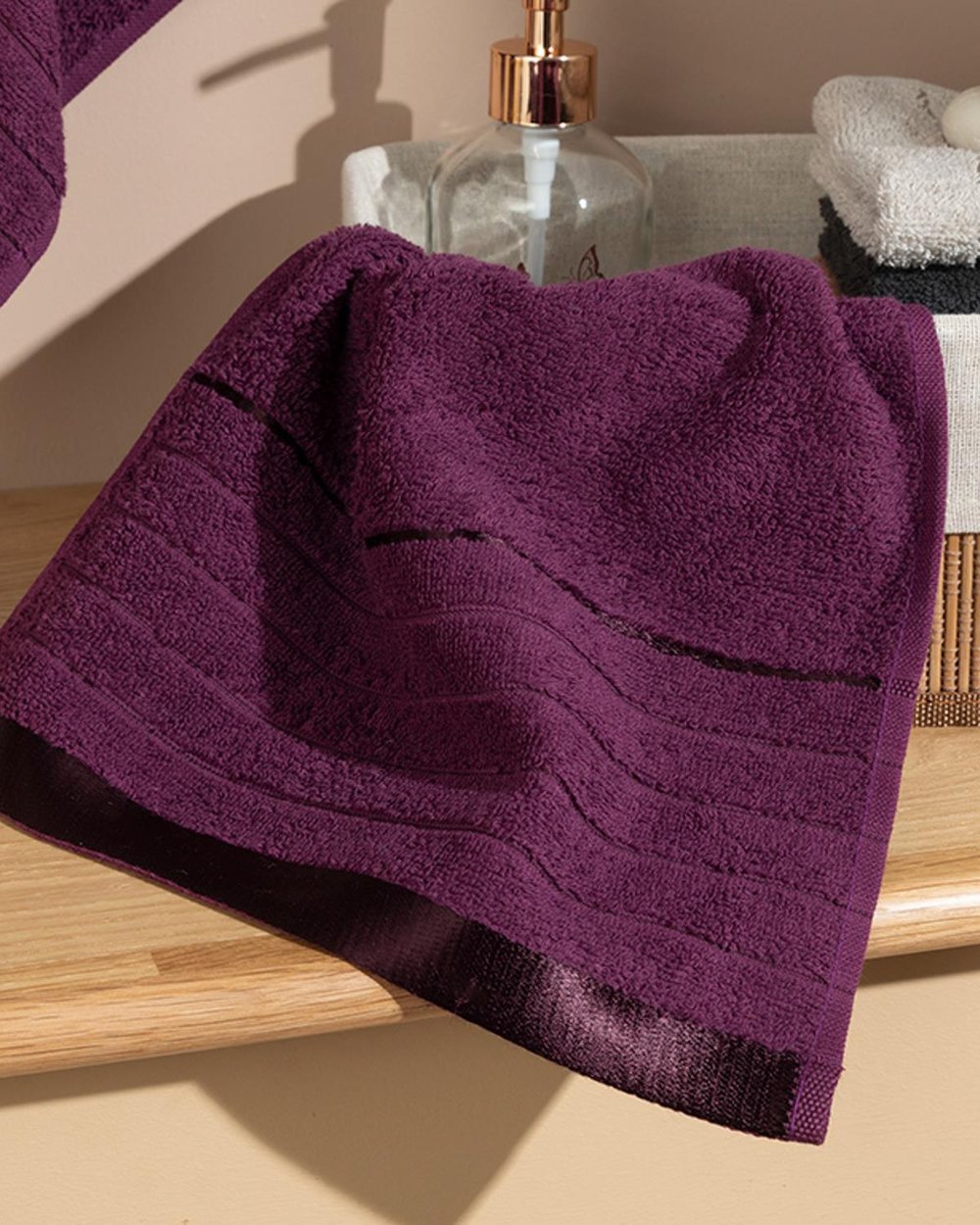 Bold Stripe Кърпа За Ръце Нищелков 30x45 см Виолетов..