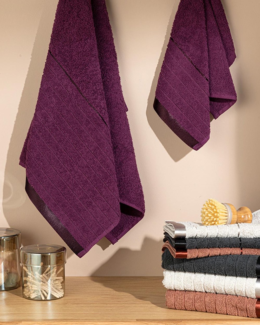 Bold Stripe Кърпа За Ръце Нищелков 30x45 см Виолетов..