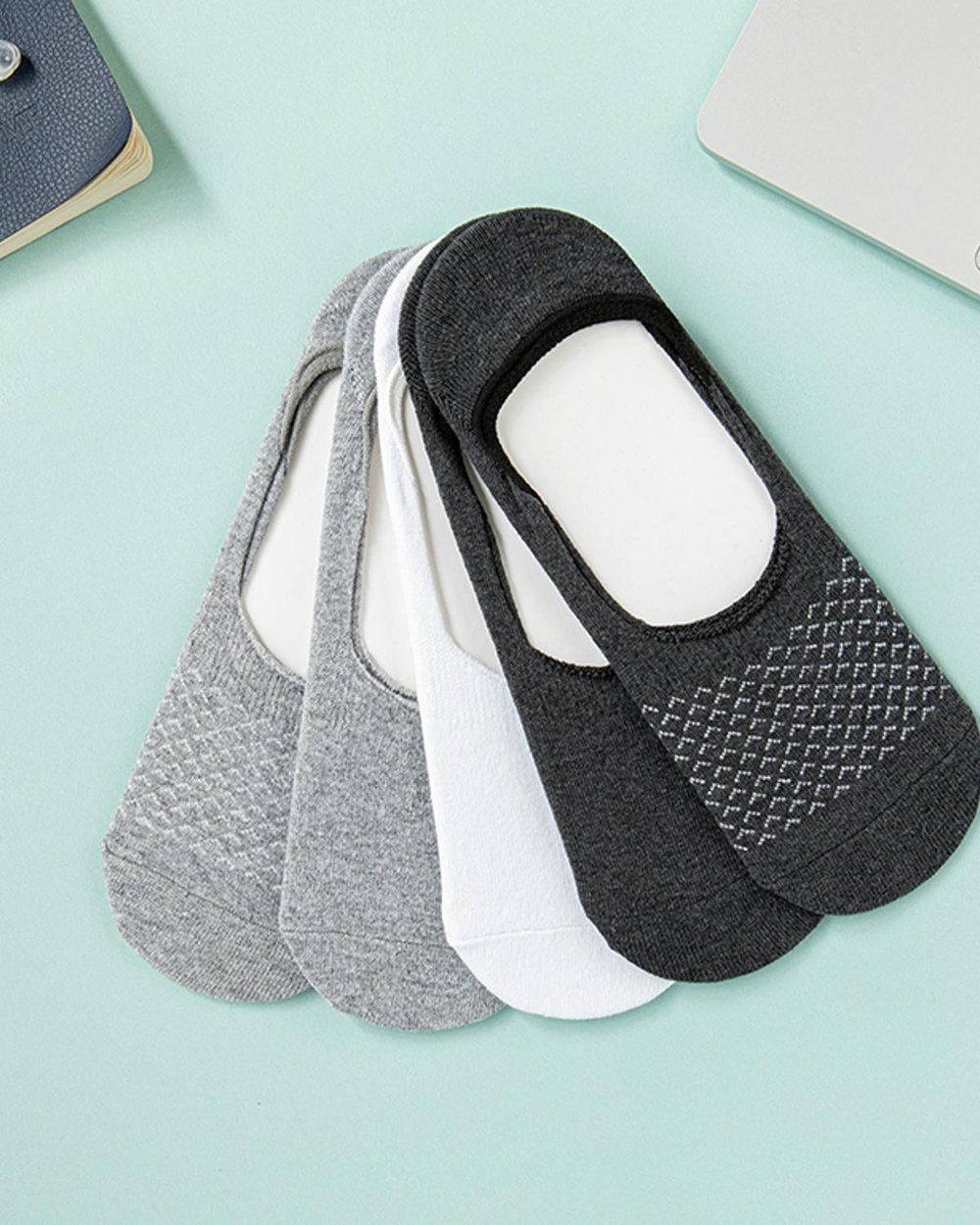 Botit Cotton Mens 5 Pcs Ballet Socks 40-44 Gray - White - Anthracite