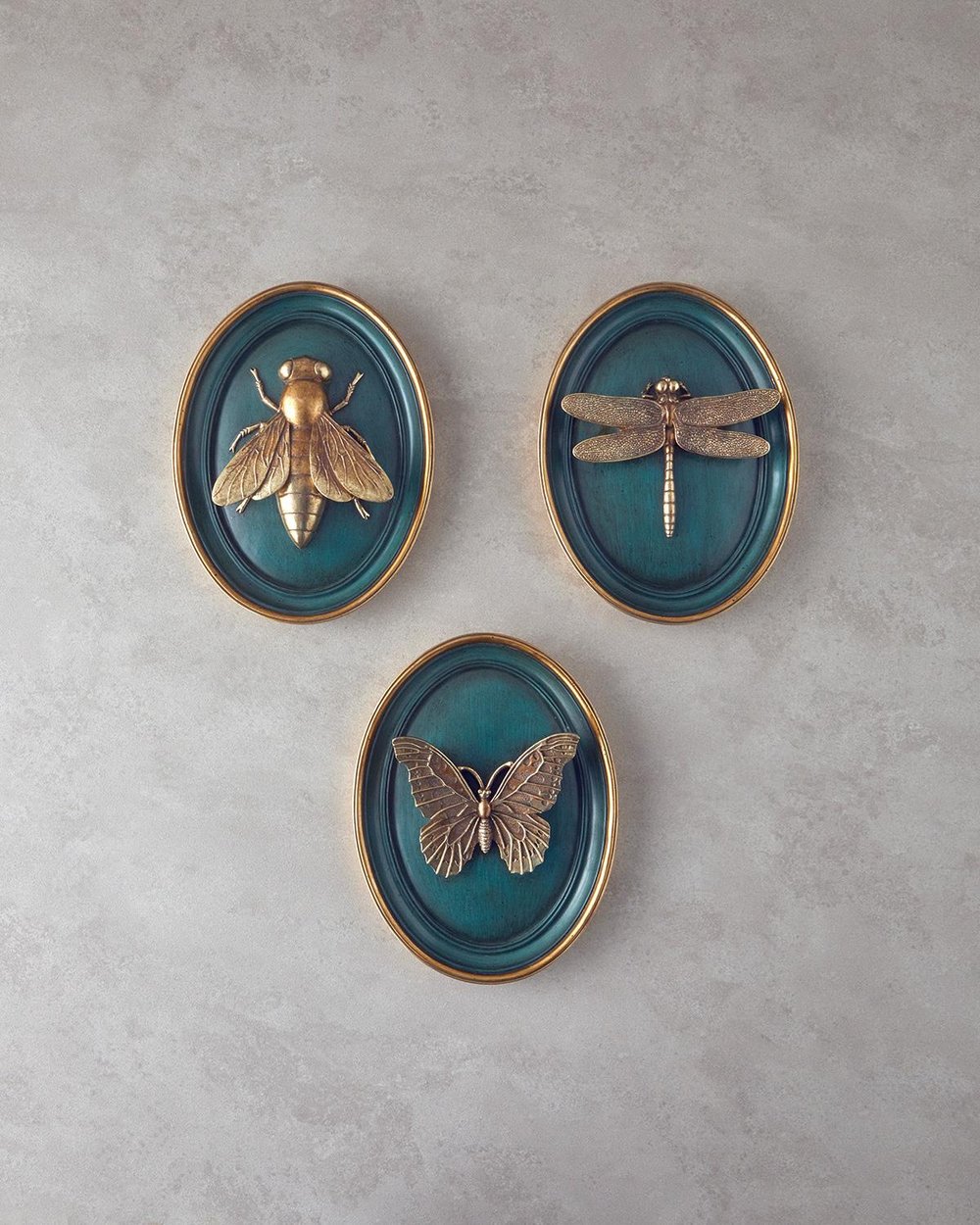Butterfly Аксесоар За Стена Полирезин 20x26 см Зелен - Златен