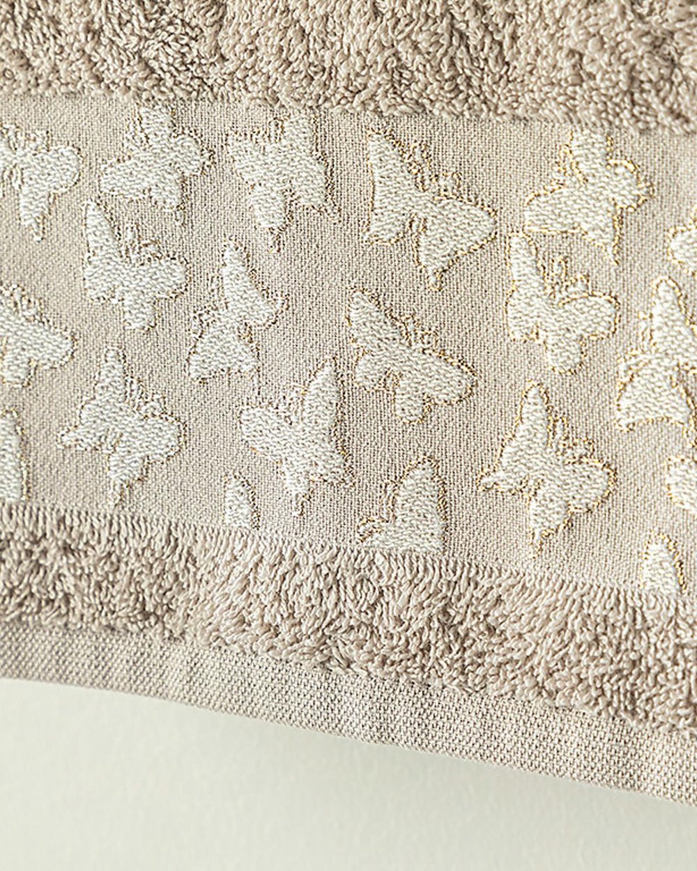 Butterfly Dream Кърпа За Лице Жакардов с борд 50x80 см Бежов