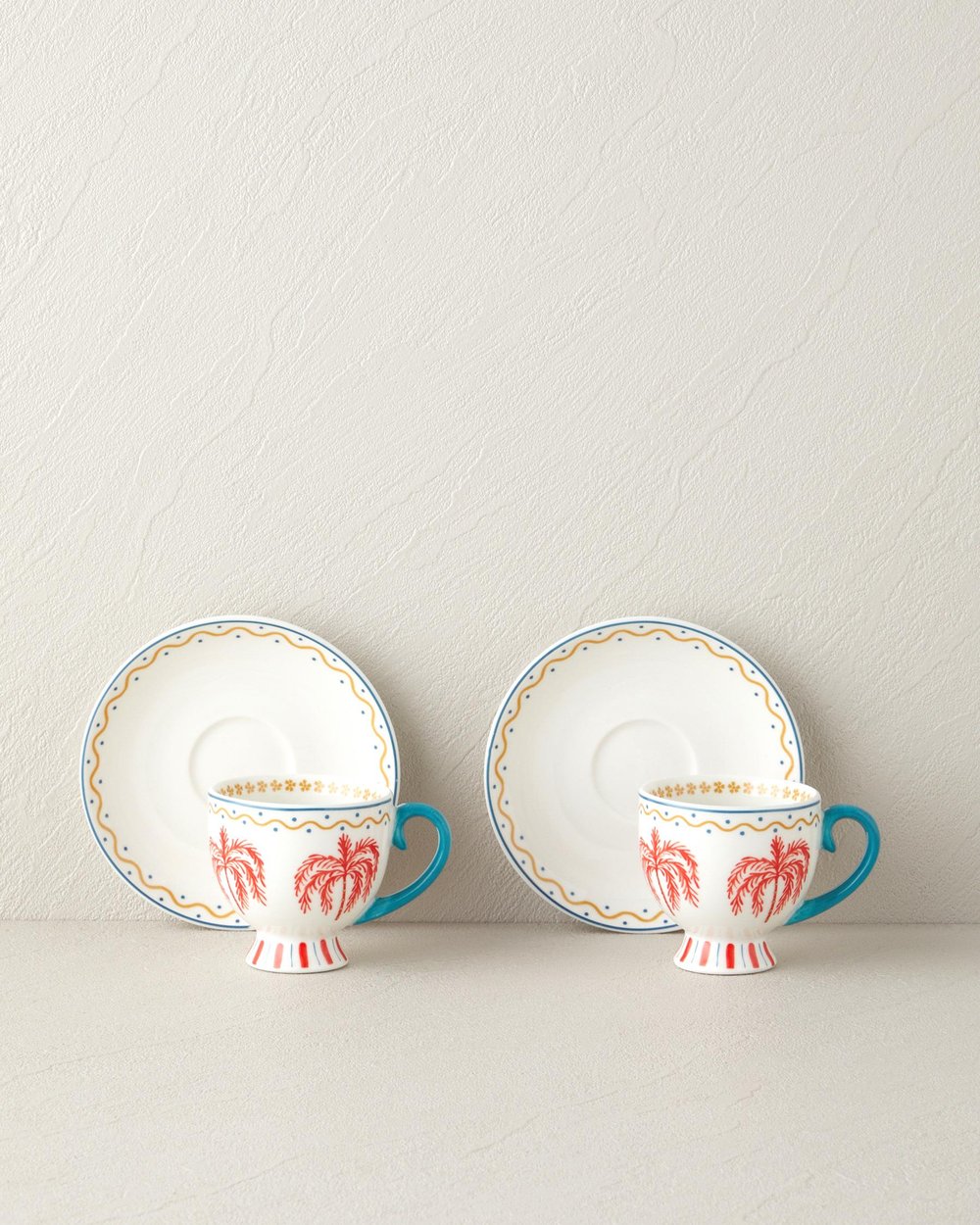 Сервиз за Кафе Мъж 4 New Bone China 100 ml Светло синьо