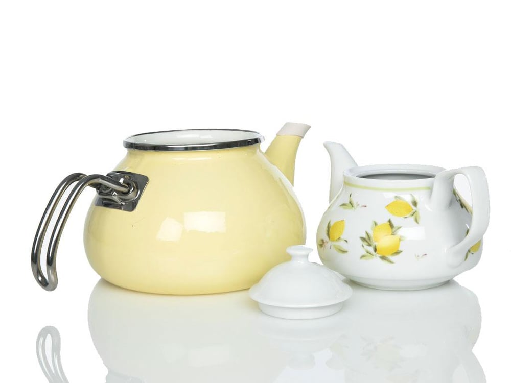 Carpe Diem ЧАЙНИК Емайлиран 2L White-Yellow