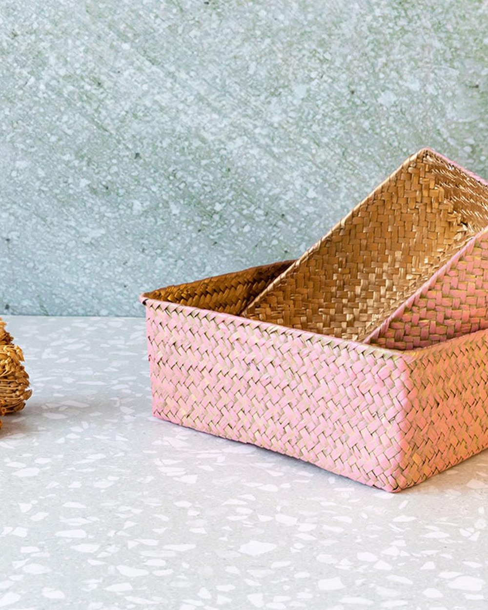 Charming Basket 27X27X10 cm Pınk