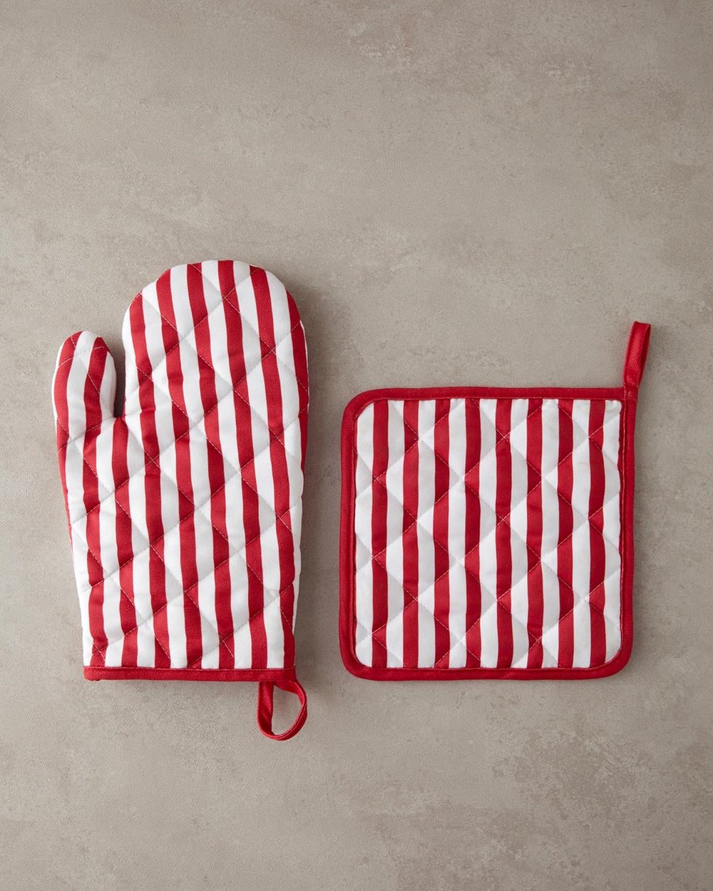 Chef Кухненски Комплект 2 бр. Полиестер 20x20 - 19x30 cm Червен