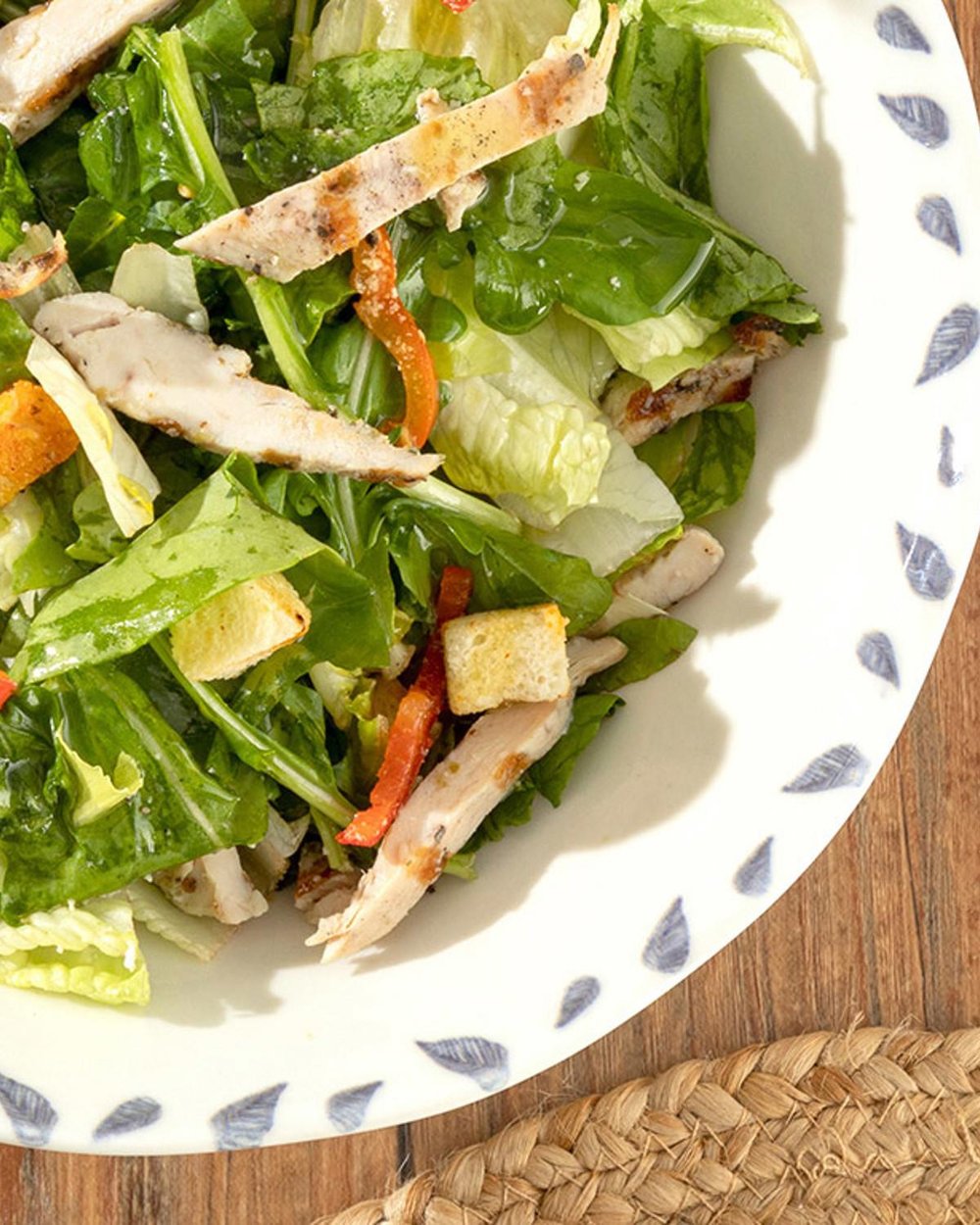 Clover Leaf Купа За Салата Порцелан, Бяло - Синьо, 25 Cm