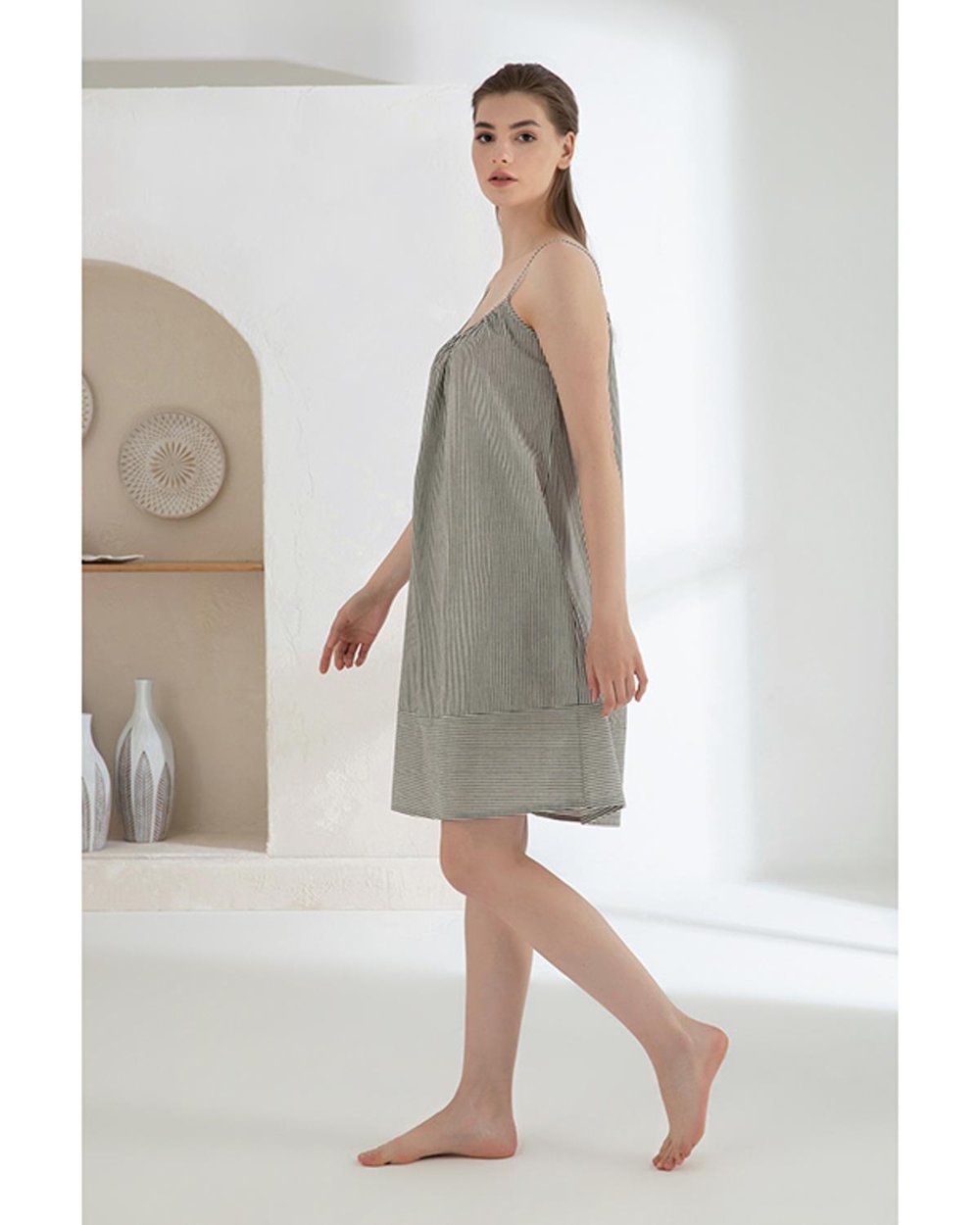 Coastal Cotton Women Night Robe M İndigo