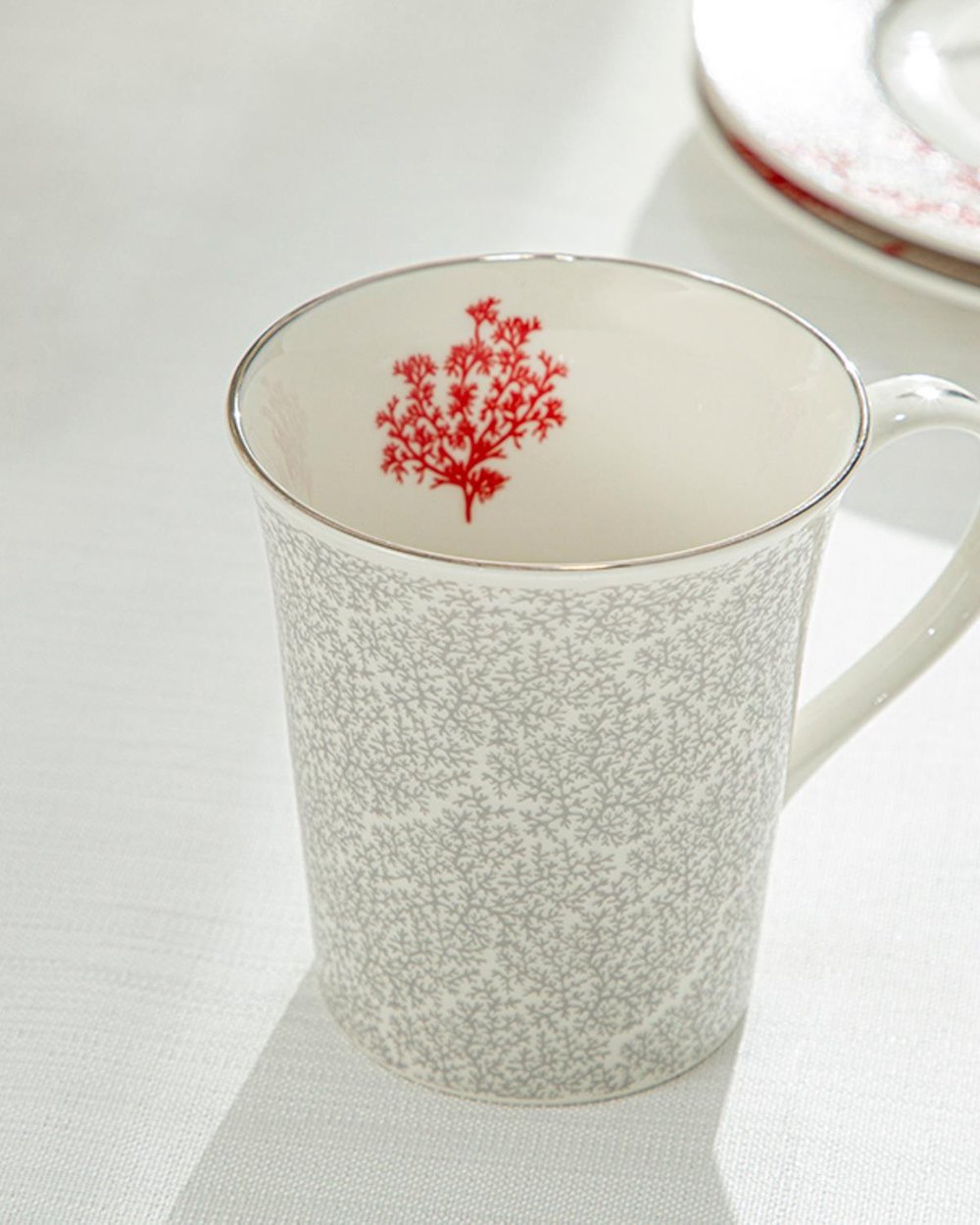 Coral bone porcelain Cup 330 ml Gray-Red