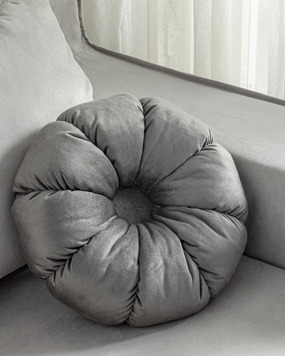 Daisy Декоративн Възглавница Кадифе, Антрацит, 40 Cm