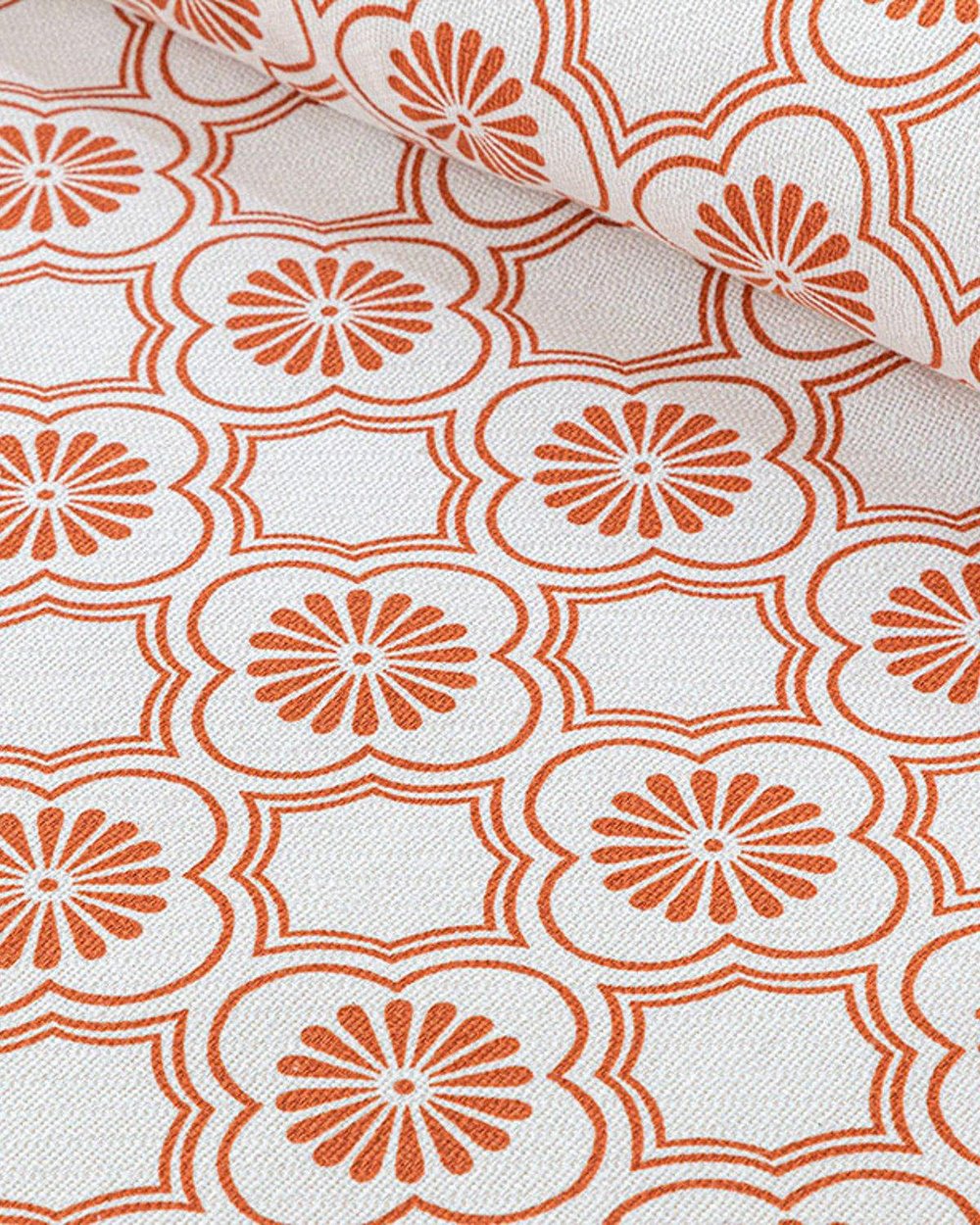 Daisy Cell Printed King Size Summer Blanket 240x220 cm Brick Red