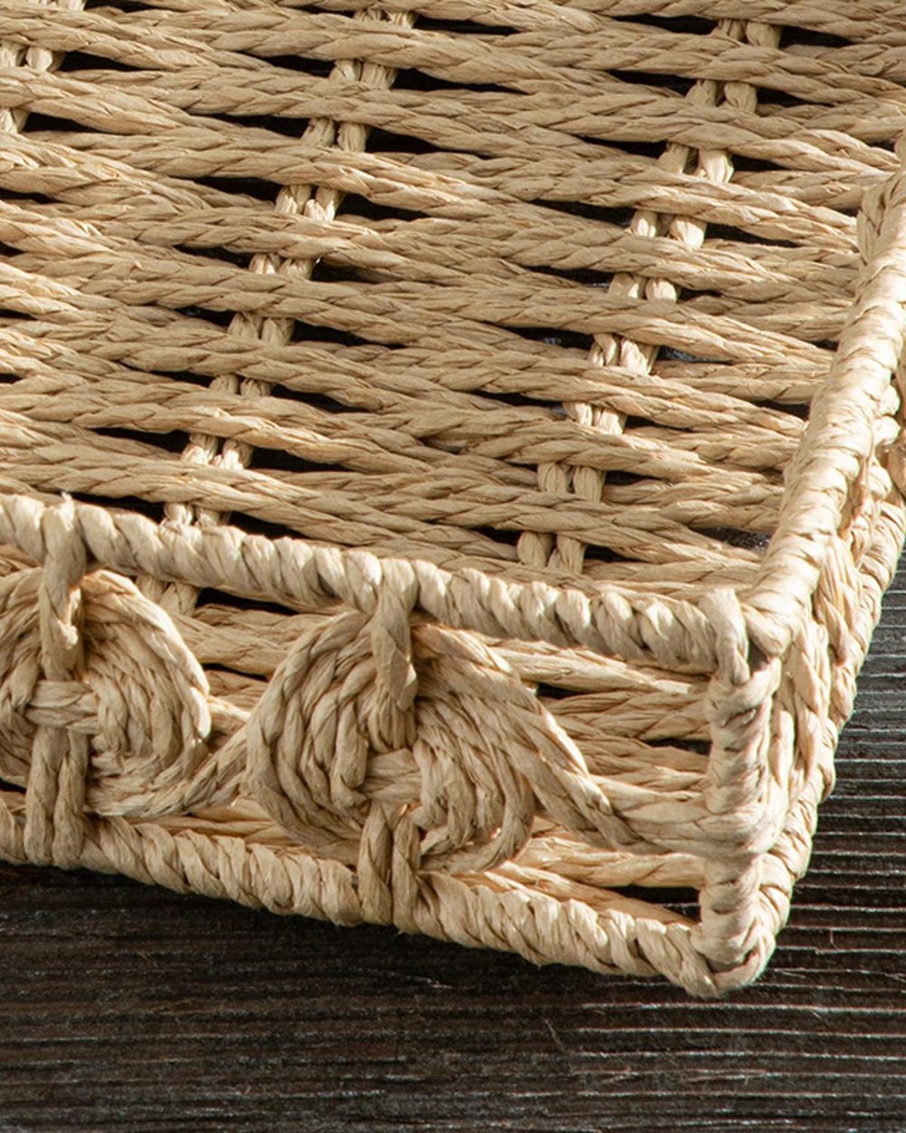 Dateless Straw Tray 38x30 cm Brown