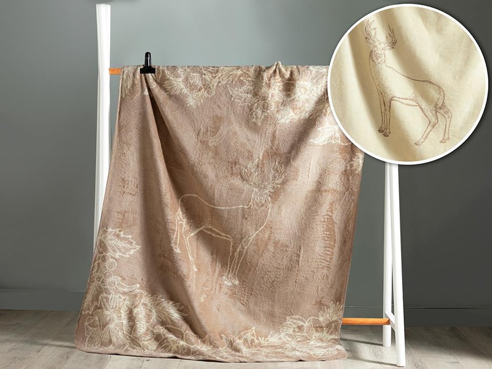 Deer Land Тв Одеяло Акрил 130x170 см Каменно сив..