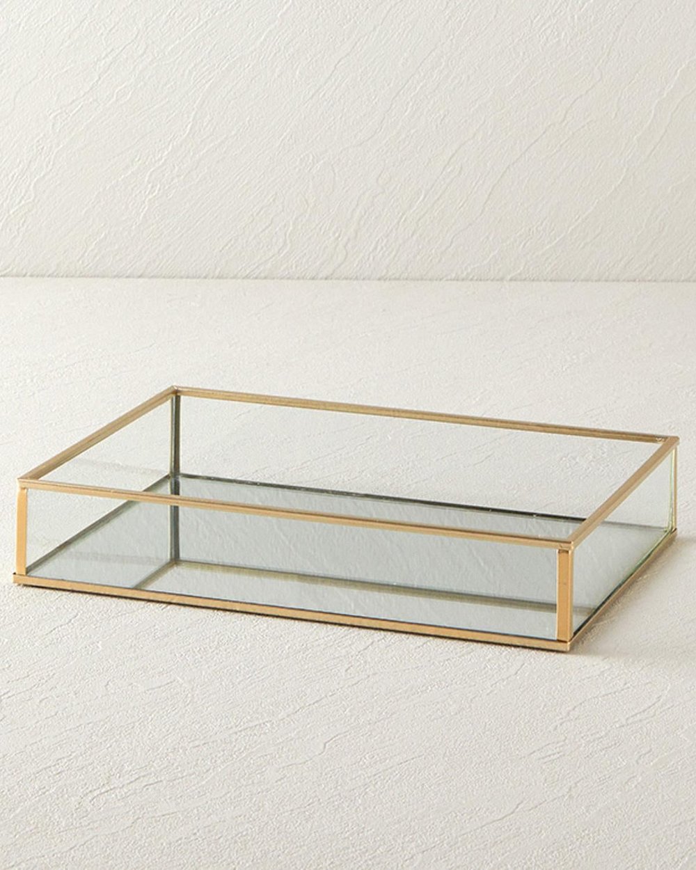 Deluxe Glass Decorative Tray 25x17x4,5 cm Gold