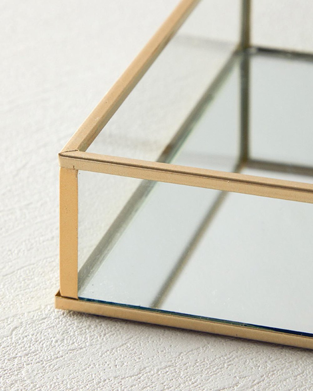 Deluxe Glass Decorative Tray 25x17x4,5 cm Gold