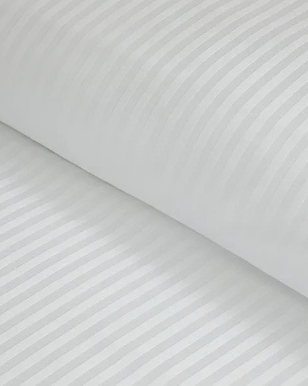 Deluxe Спално Бельо Компле King Size, Памучен Сатен На Райета, Бяло, 240 X 220 Cm