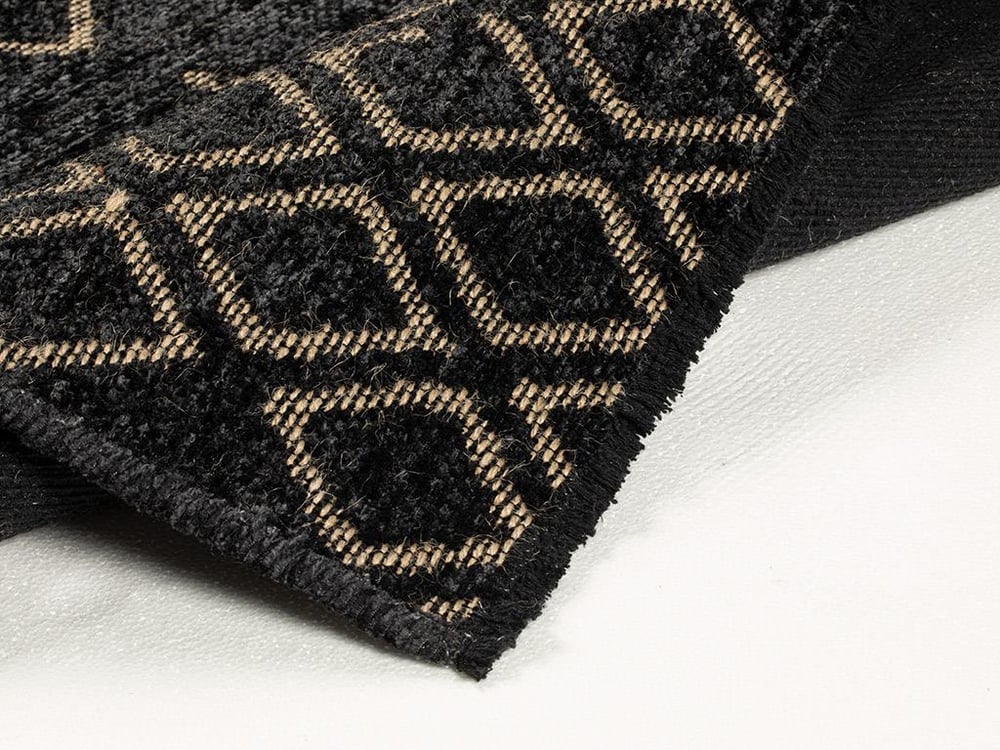 Diaz Chenille-Jute Carpet 120x180 cm Black
