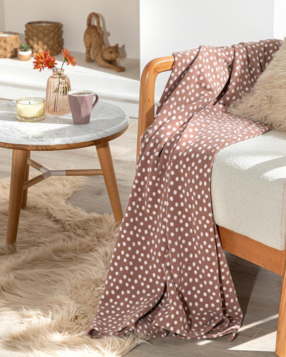 Dots Polar Tv Blanket 120x170 cm Rose Color
