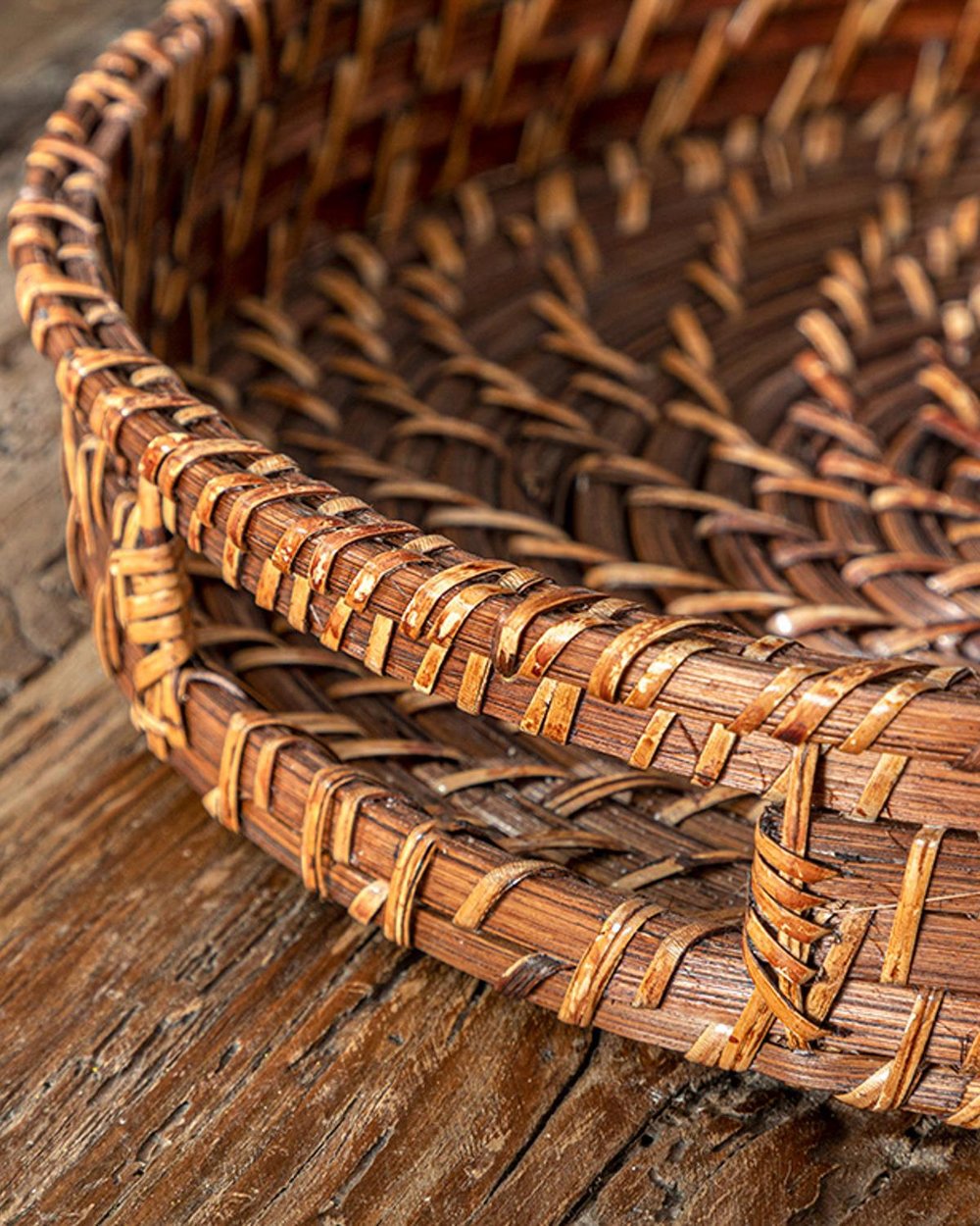 Edina Rattan Tray 30 cm Brown