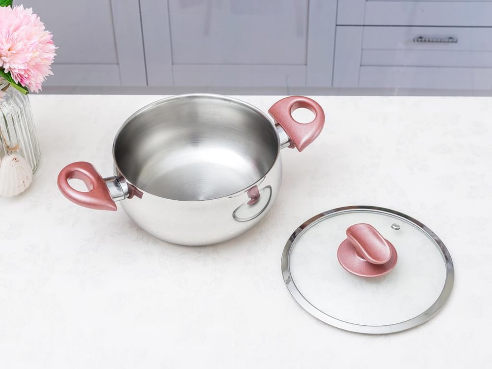 Elves ТЕНДЖЕРА Стъклен с капак Неръждаема стомана 18 cm Gray