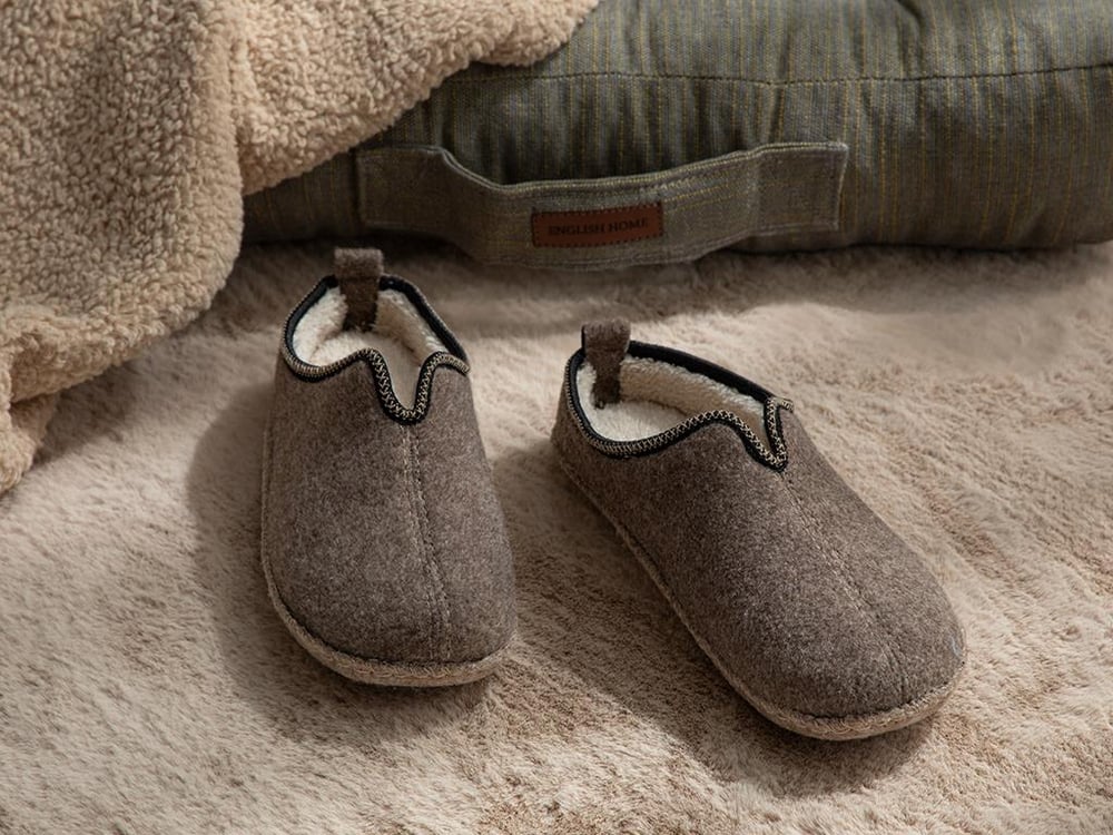 Ethnical felt Women Home Slippers 37 Brown
