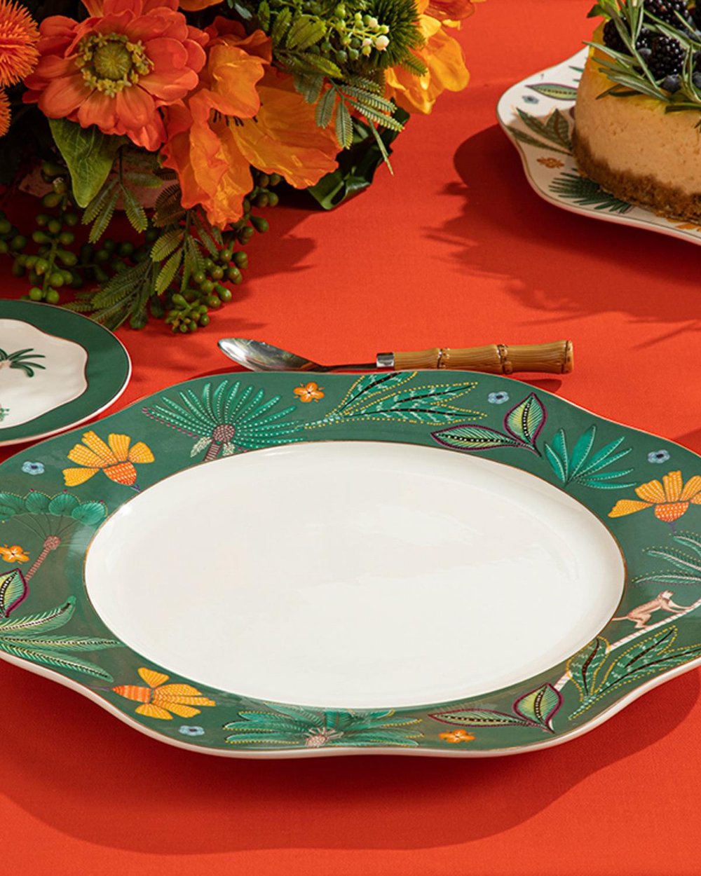 Exotic Leaves Супла New Bone China, Зелено, 32 Cm