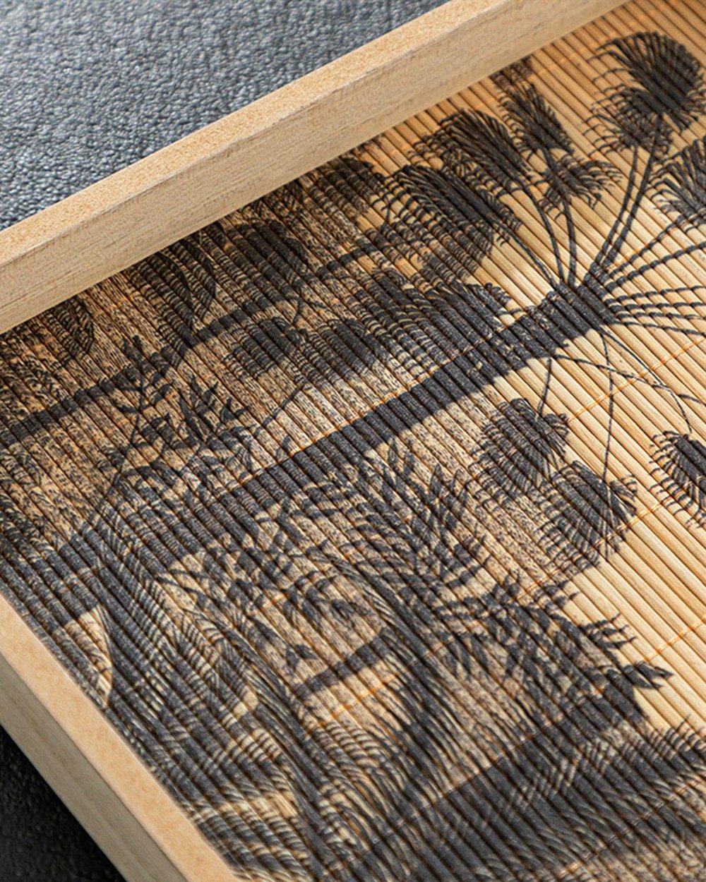Exotic Palm Декоративна Табла Бамбук, Естествено-Черно, 40X30X5 Cm