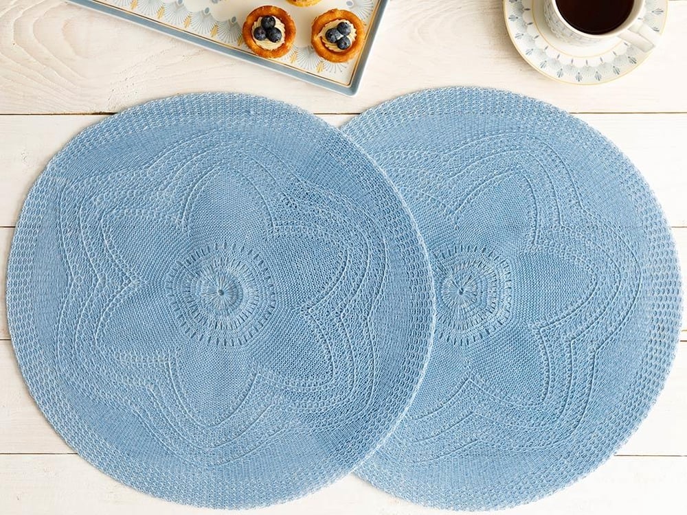Fall АМЕРИКАНЗКИ СЕРВИЗ 2 комплекта Полиестер 38 cm Blue.