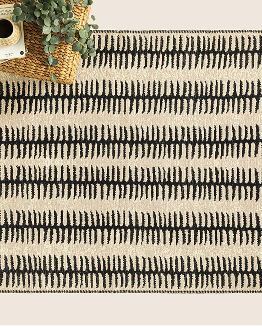 Fancy Osana Weaved Rug 120x180 cm Cream - Black