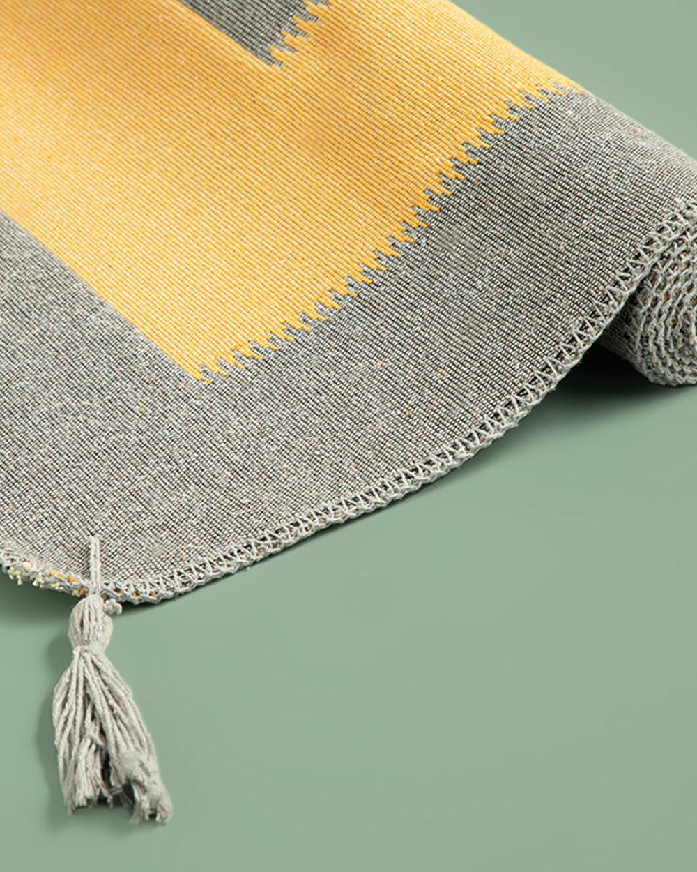 Fancy  Square Weaved Rug 80x150 cm Gray-Yellow