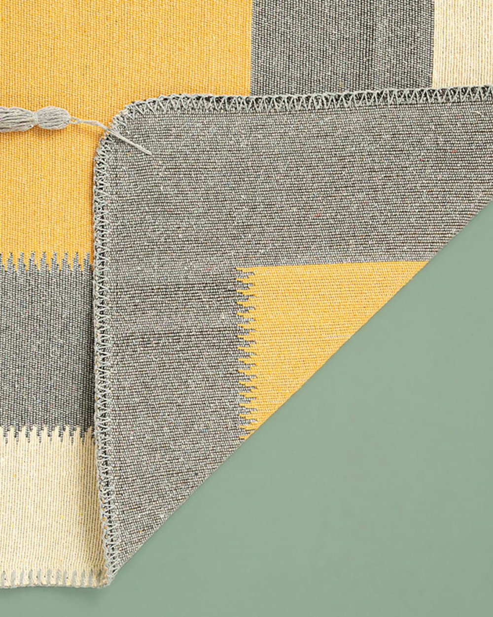 Fancy  Square Weaved Rug 80x150 cm Gray-Yellow