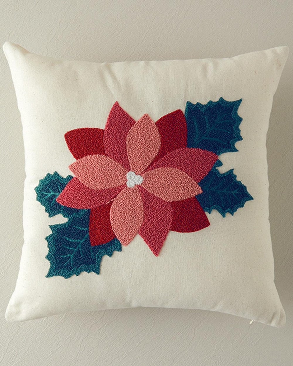 Flower Cover Throw Pillows 45x45 cm Ecru