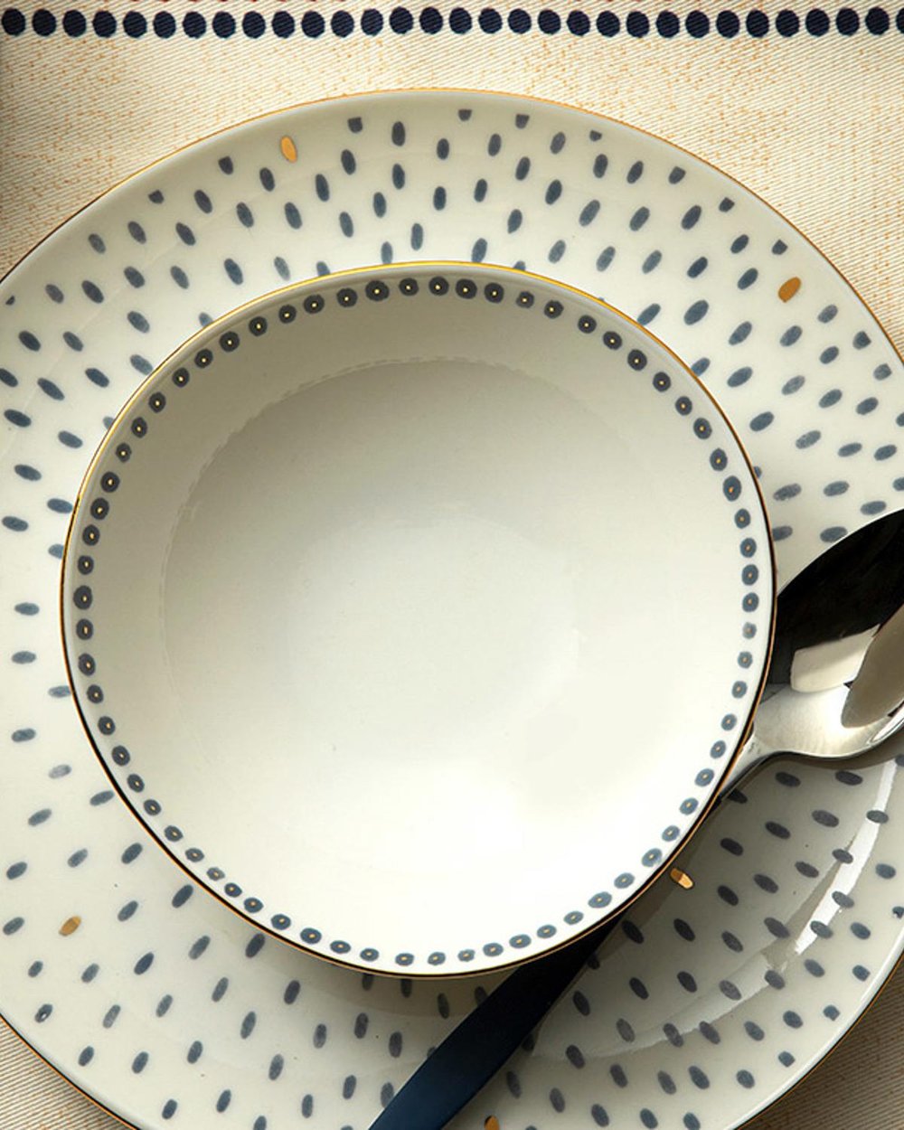 Flower Dots Porcelain Bowl 15 cm White