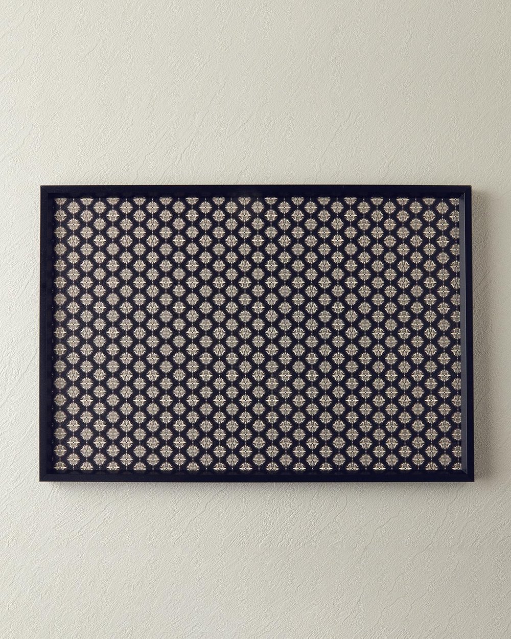 Flower Dots Mdf Decorative Tray 31x46 cm Black