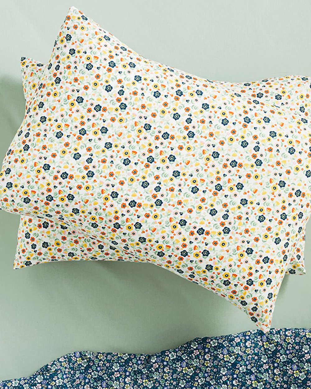 Flower Shadow Кълъфка За Възглавница 2Бр., Лесно За Гладене, Зелено, 50 X 70 Cm