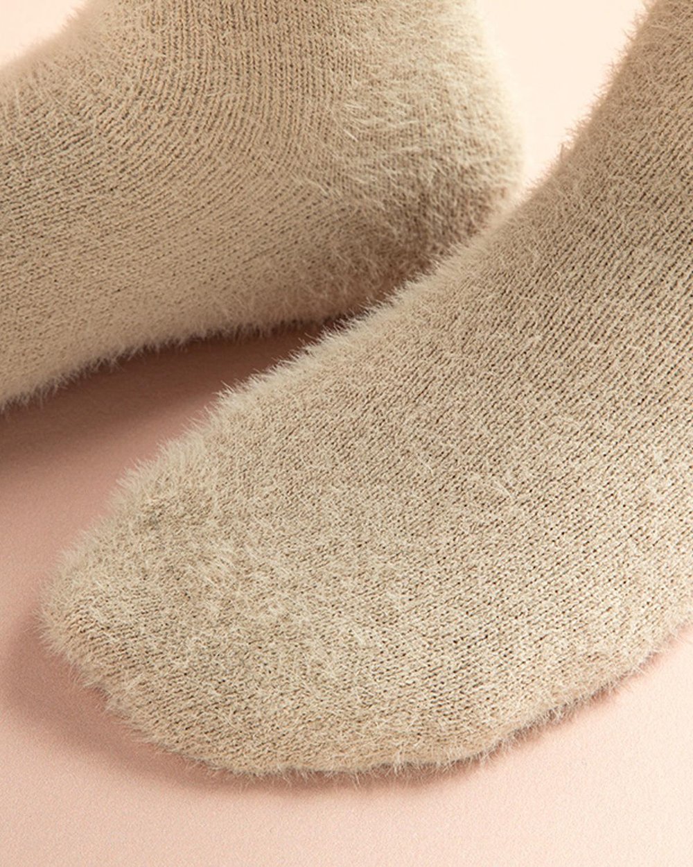 Fluffy Чорап С Дълга Дължина Дамски, Бежово, 36-40