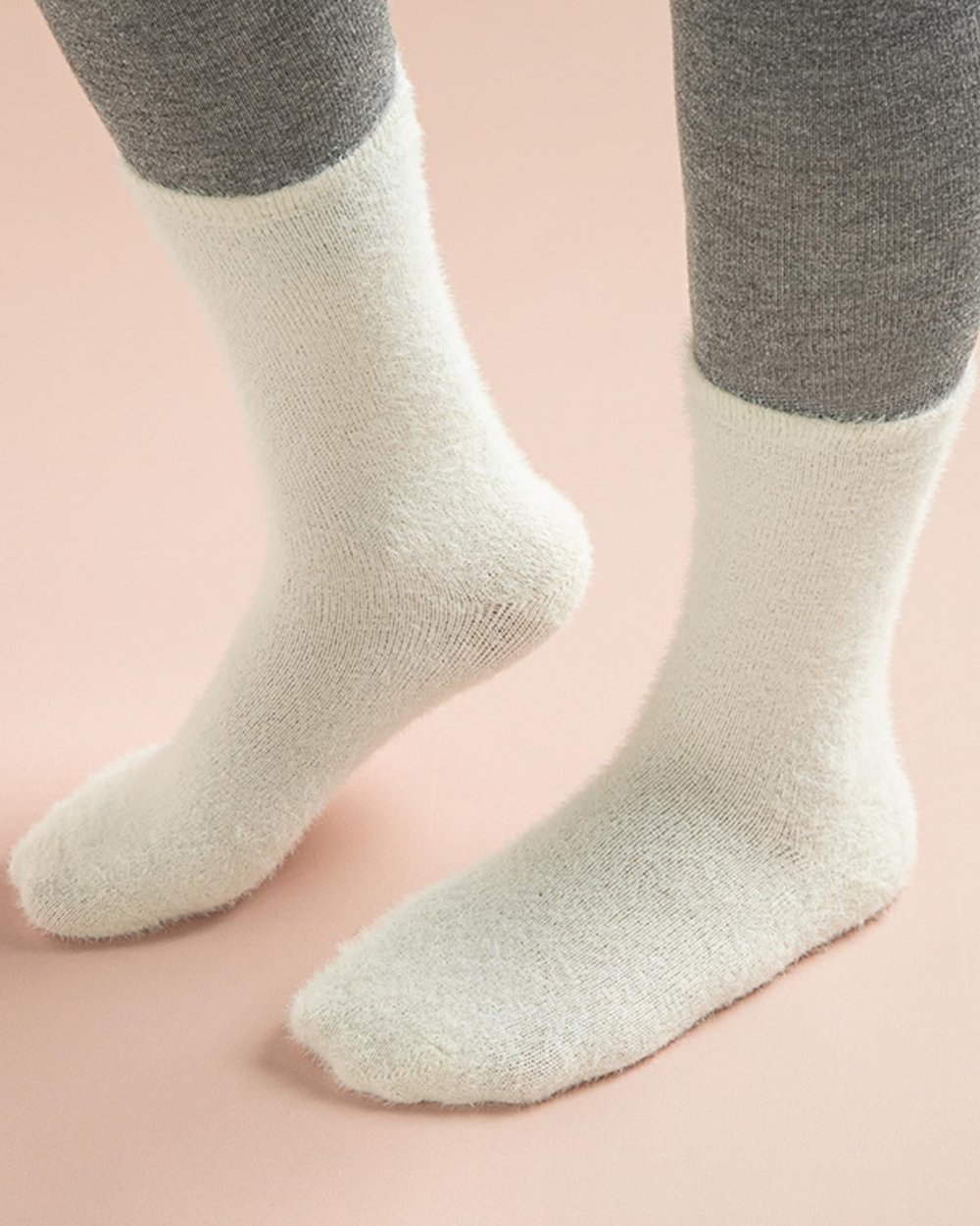 Fluffy Чорап С Дълга Дължина Дамски, Екру, 36-40