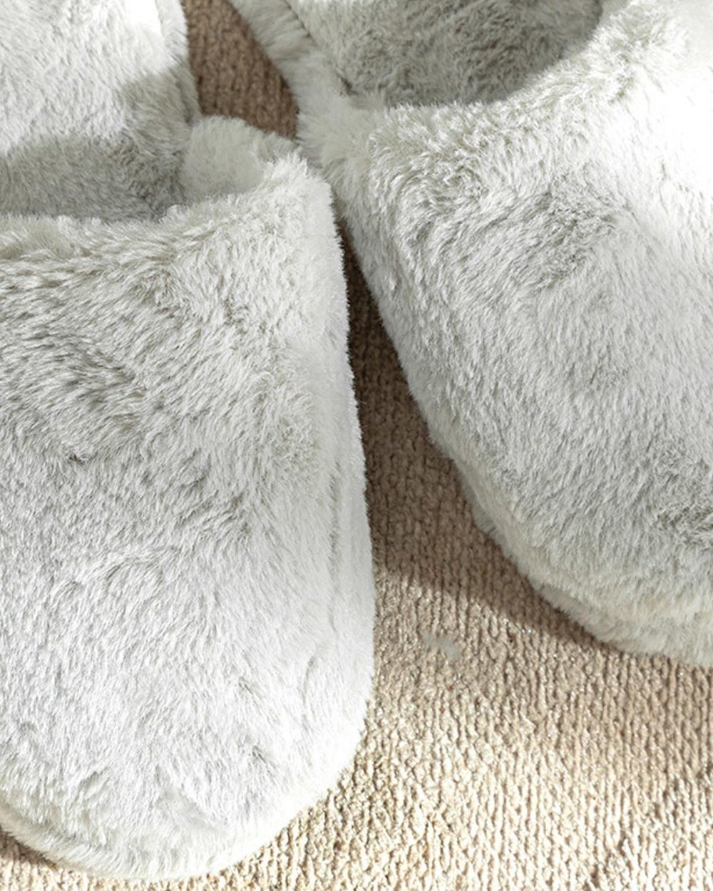 Fluffy Plush Women Home Slippers 40 Gray