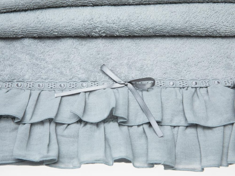 Frill ХАВЛИЯ ЗА ЛИЦЕ С волани 50x80 cm Gray